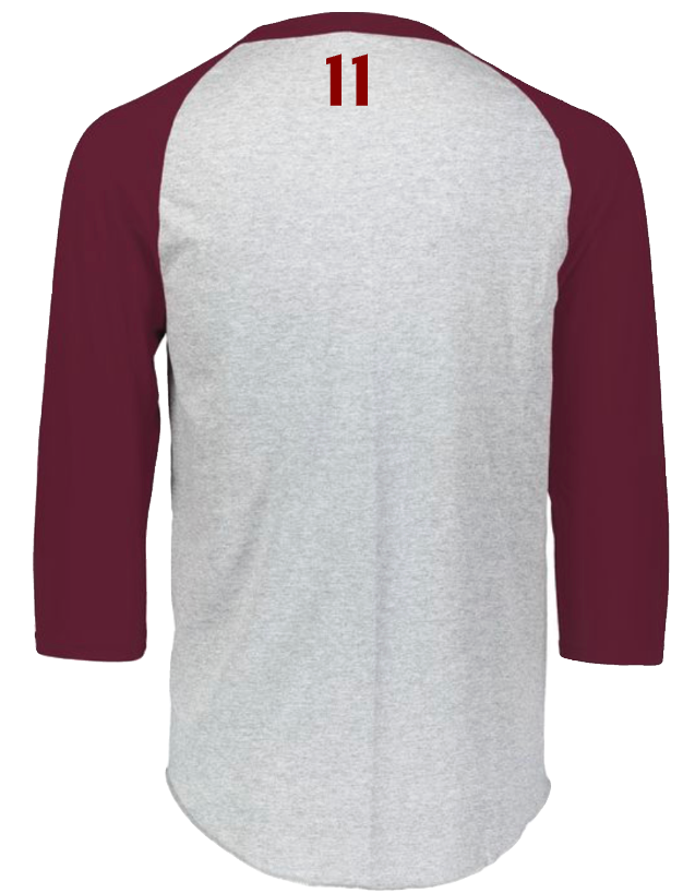 Cardinals Baseball 3/4 Sleeve Tee Youth/Adult WITH Optional Number
