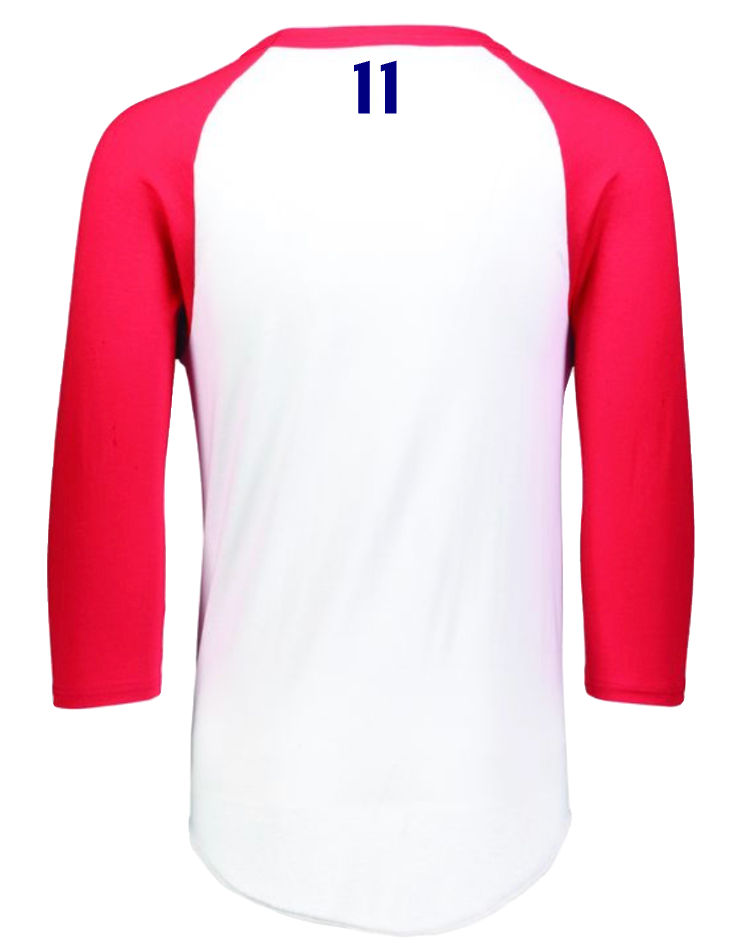Nationals Baseball 3/4 Sleeve Tee Youth/Adult WITH Optional Number