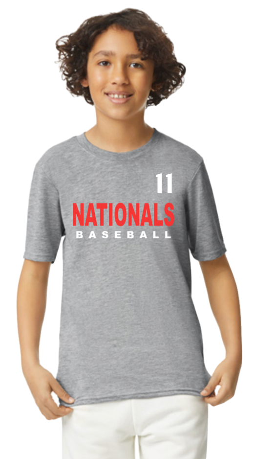 Nationals Performance T-Shirt with Optional Custom Number (Youth/Adult)