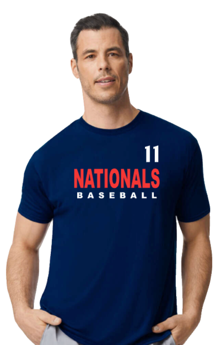 Nationals Performance T-Shirt with Optional Custom Number (Youth/Adult)