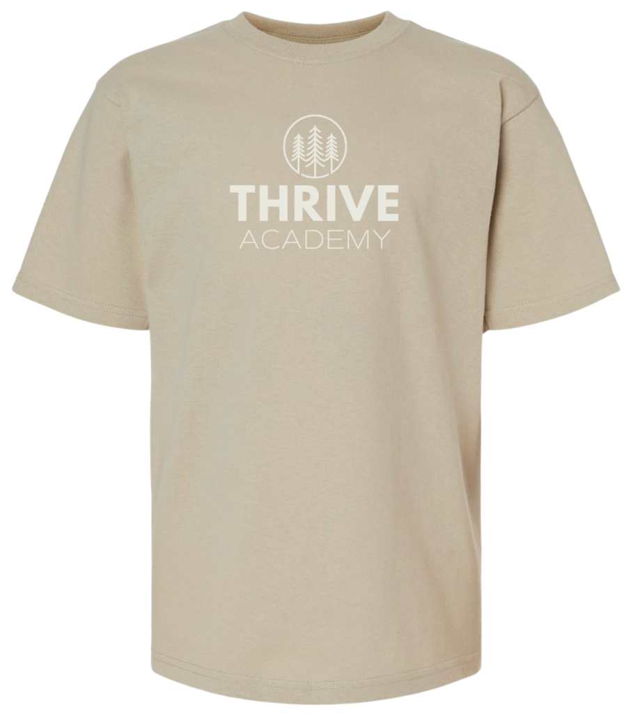 Classic Sand and Charcoal Full Logo Tee (Youth and Adult)