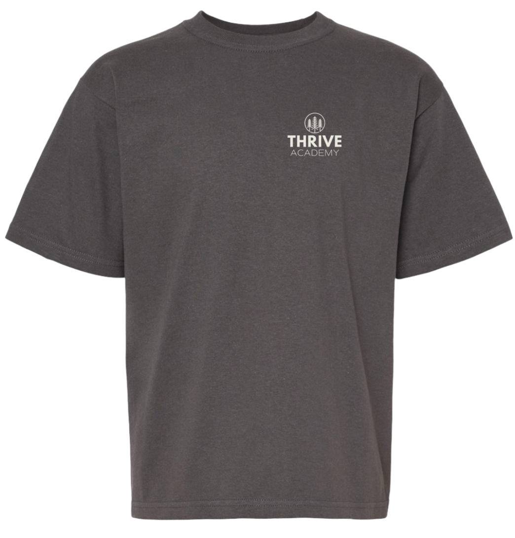 Classic Sand and Charcoal Left Crest Tee (Youth and Adult)