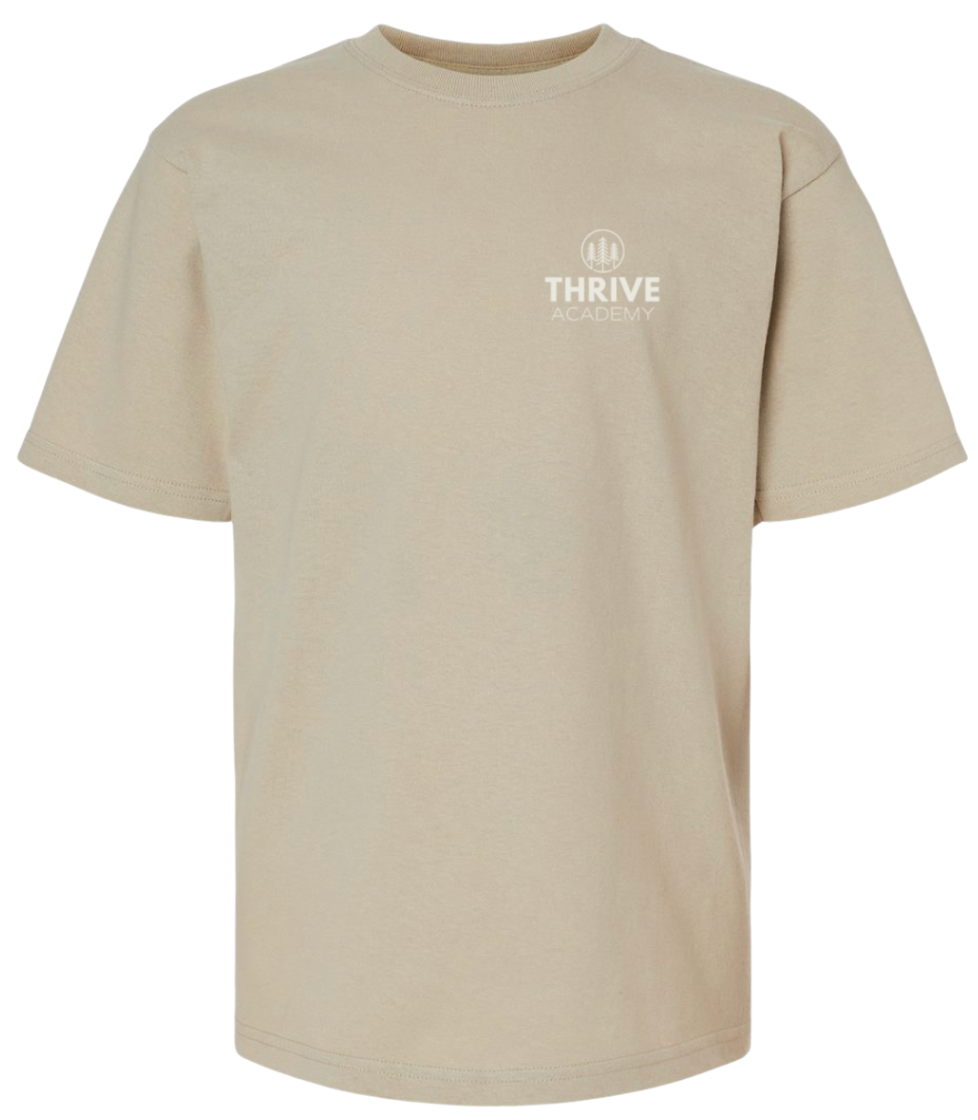 Classic Sand and Charcoal Left Crest Tee (Youth and Adult)