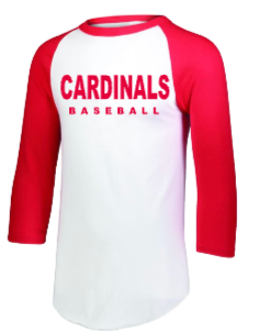 Cardinals Baseball 3/4 Sleeve Tee Youth/Adult WITH Optional Number
