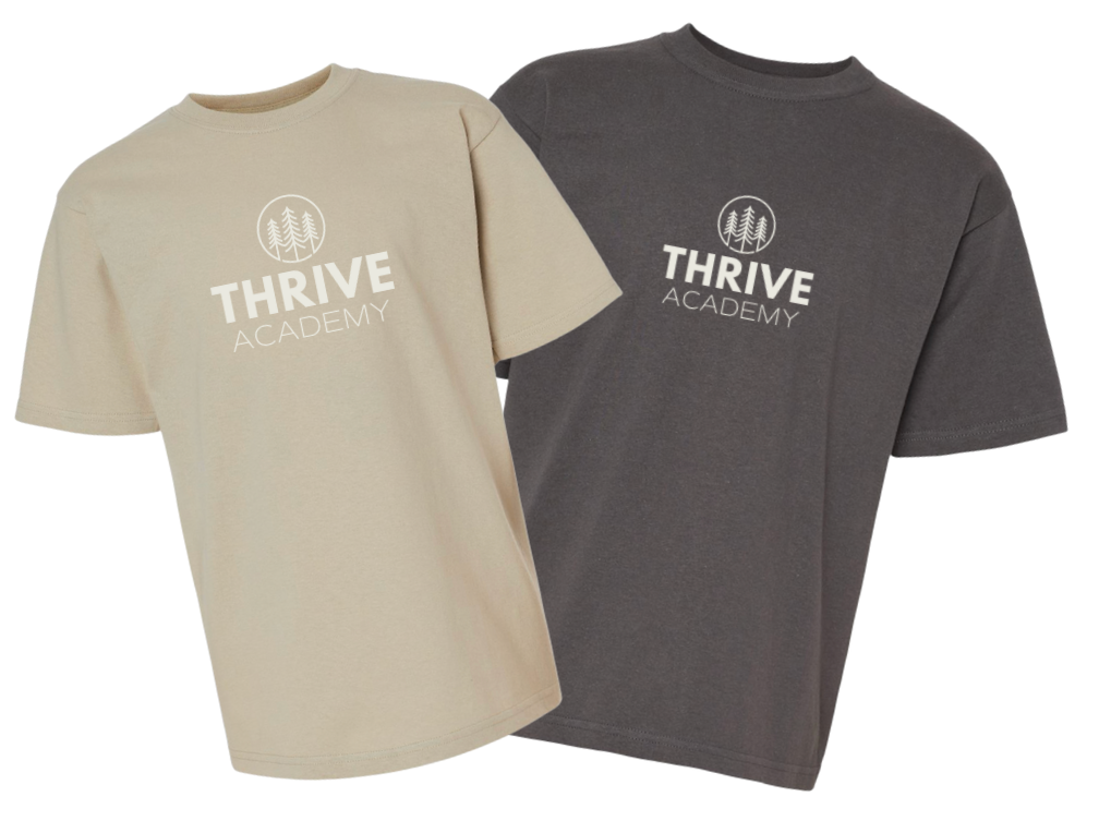 Classic Sand and Charcoal Full Logo Tee (Youth and Adult)
