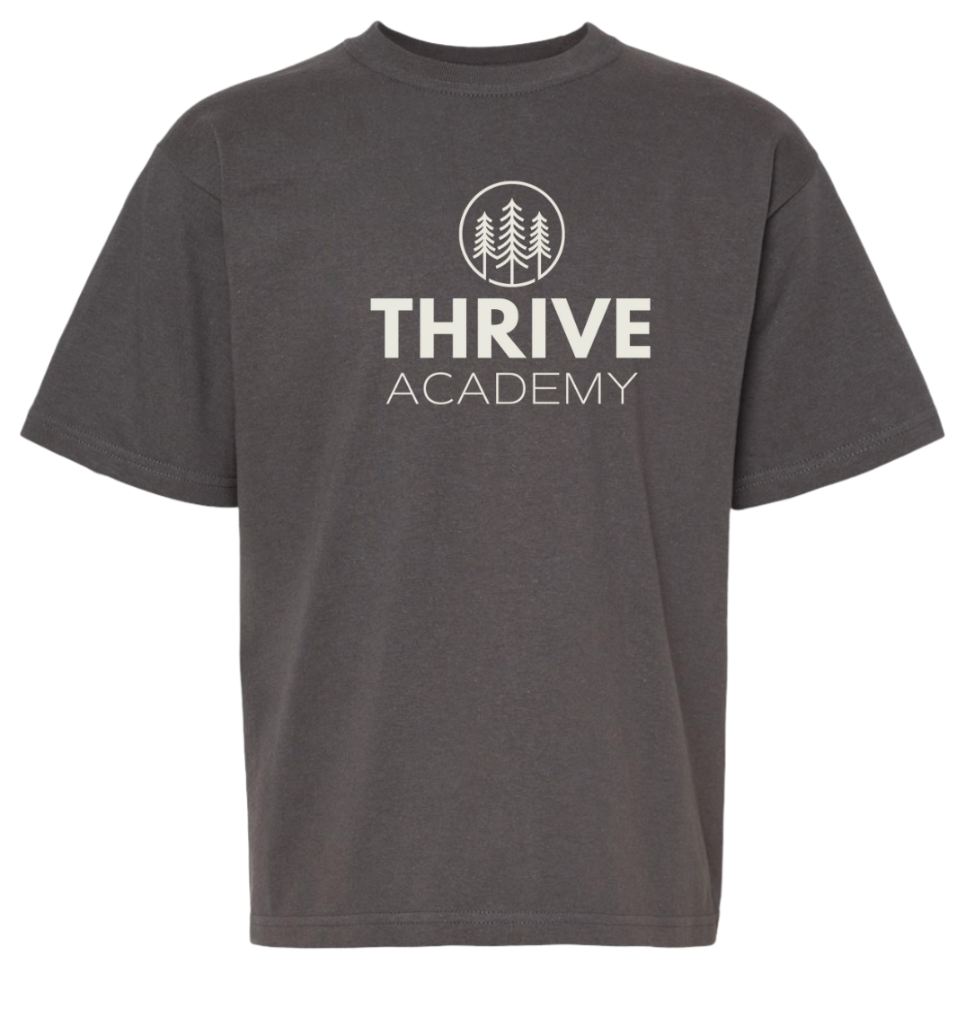 Classic Sand and Charcoal Full Logo Tee (Youth and Adult)