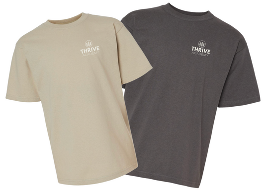 Classic Sand and Charcoal Left Crest Tee (Youth and Adult)